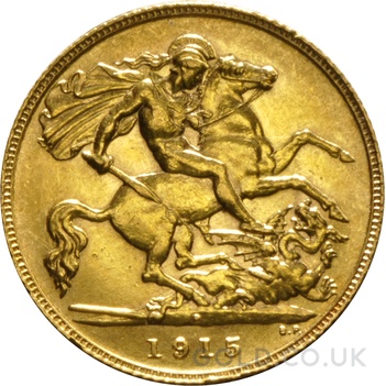 1915 Gold Half Sovereign George V Perth
