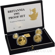 Proof Gold Britannia 4-Coin Box Set (1991)