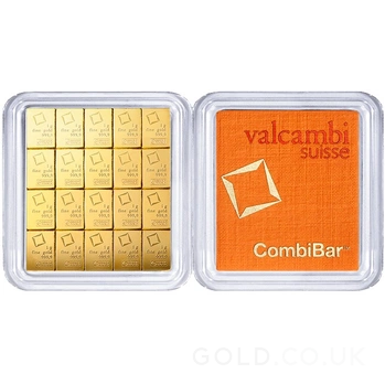 20 x 1g Gold Bar Valcambi CombiBar