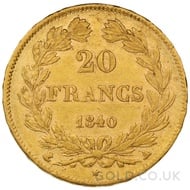 20 French Francs - Louis-Philippe Laureate Head - A (1840)