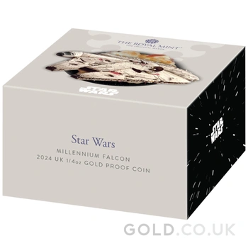 2024 1/4oz Millennium Falcon Star Wars Proof Gold Coin Boxed