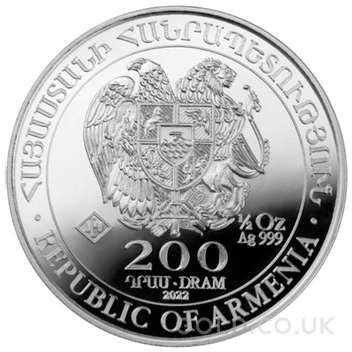 2022 Armenian Noah's Ark Silver Coin 1/2oz