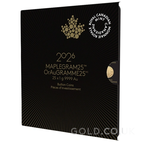 2026 MapleGram 25 x 1g Gold Coins