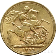 1873 Gold Sovereign Coin Victoria (S)