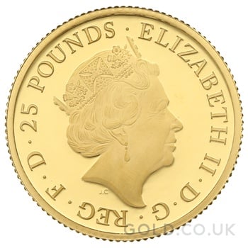 2017 1/4oz Proof Unicorn of Scotland Gold Coin Queen's Beasts Boxed