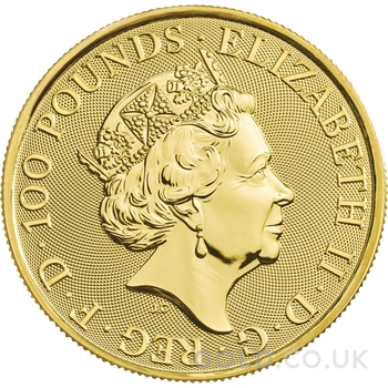2020 1oz White Lion of Mortimer Gold Coin Queen's Beasts