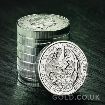 2017 2oz Red Dragon of Wales Silver Coin Queen's Beasts