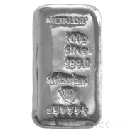 100g Metalor Silver Bar