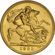 1931 Gold Sovereign Coin George V (M)