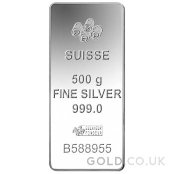 500g Silver Bar PAMP Lady Fortuna Minted