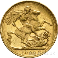 1900 Gold Sovereign Coin Victoria (M)