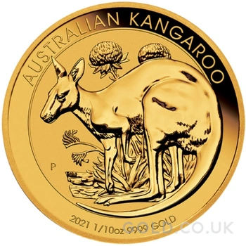 2021 1/10oz Australian Kangaroo Gold Nugget Coin