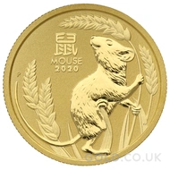 Gold Perth Mint Year of the Mouse 1/4oz (2020)