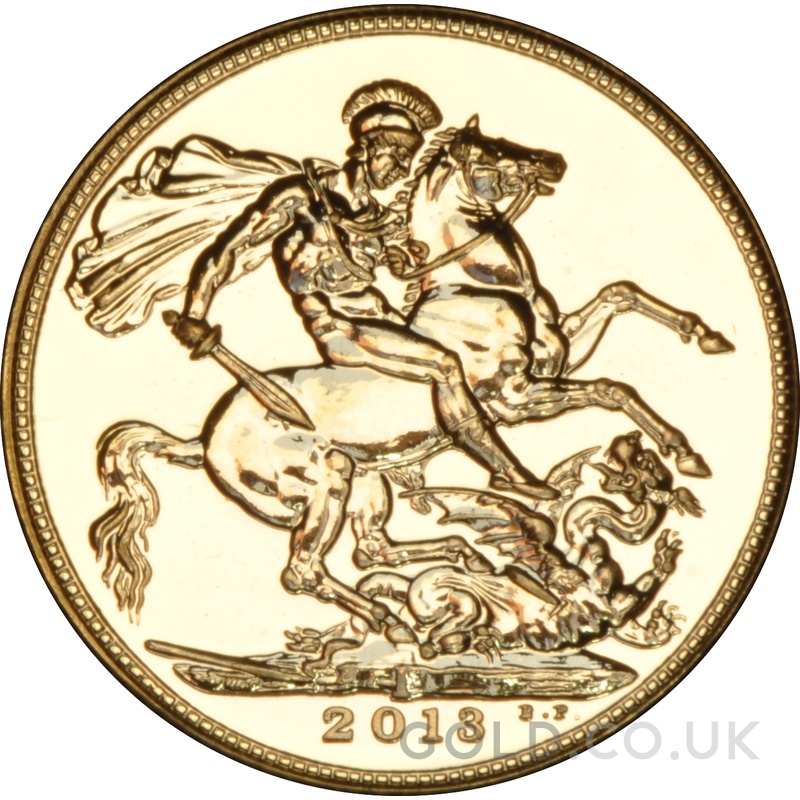 2013 Gold Sovereign Coin Elizabeth II Fourth Head India