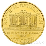 Gold Philharmonic Quarter Ounce Coin (2021)