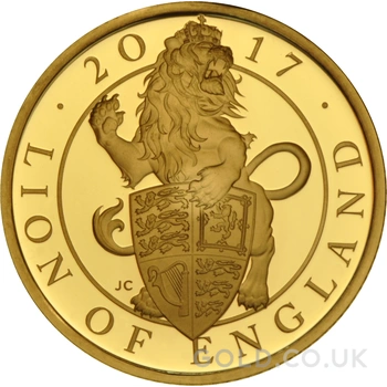 2017 1/4oz Proof Lion of England Gold Coin Queen's Beasts Boxed