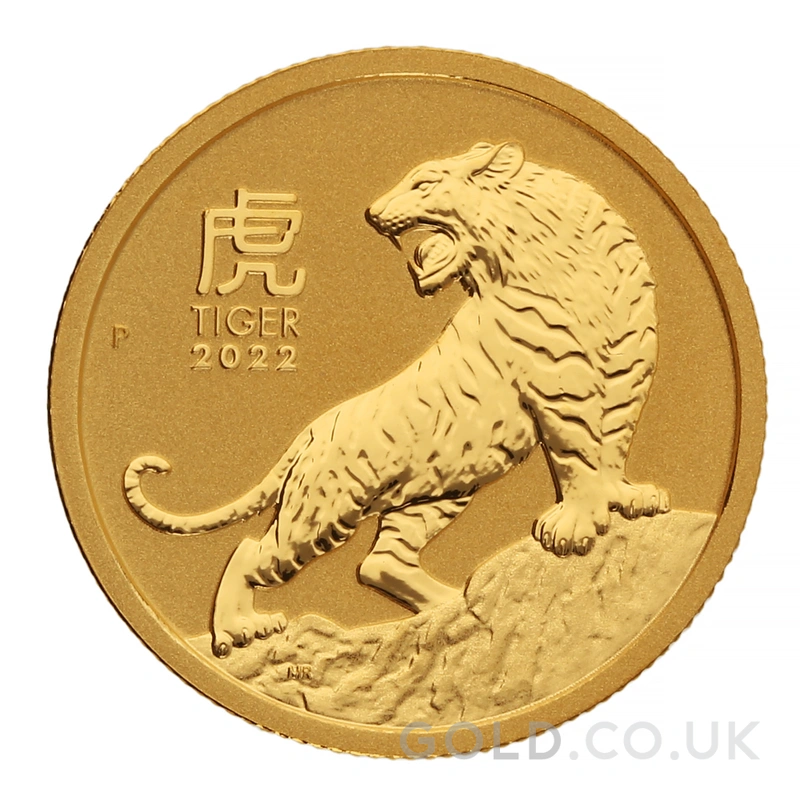 2022 Year of the Tiger Gold Coin 1/10oz Perth Mint Australian Lunar Series