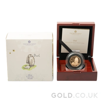 2021 Proof 50p Gold Coin Owl Boxed