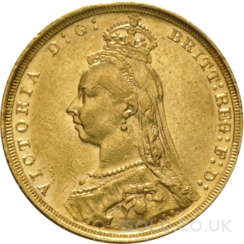 1890 Gold Sovereign Coin Queen Victoria Jubilee Head Sydney