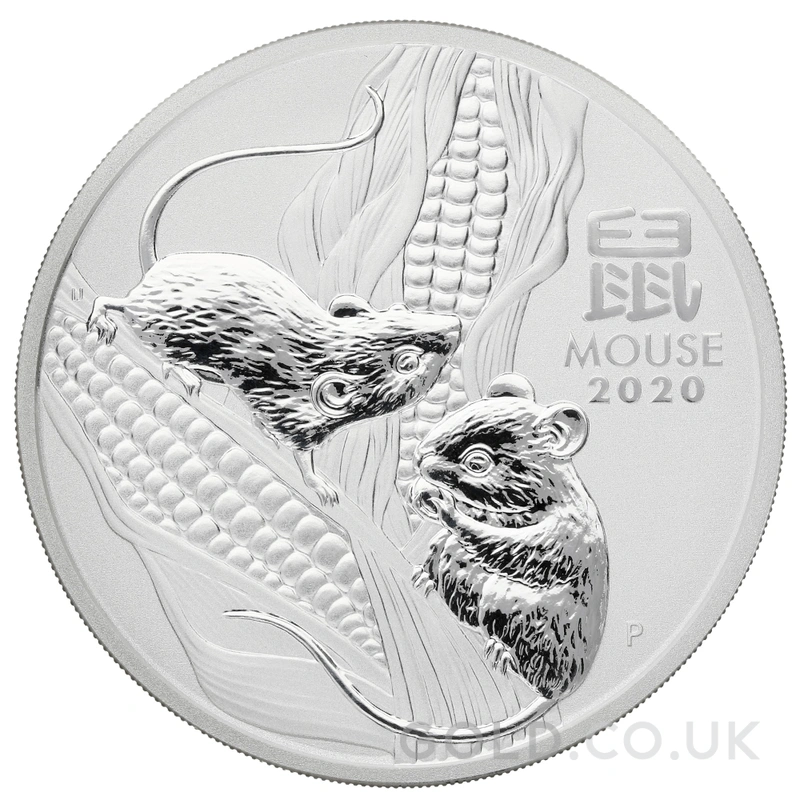 2020 Year of the Mouse Silver Coin 2oz Perth Mint Australian Lunar Series