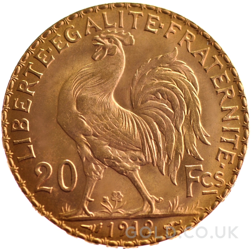 French 20 Francs Gold Coin Marianne Rooster
