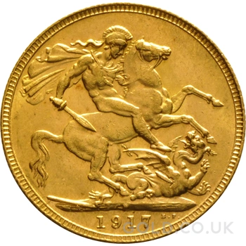 1917 Gold Sovereign Coin George V Perth