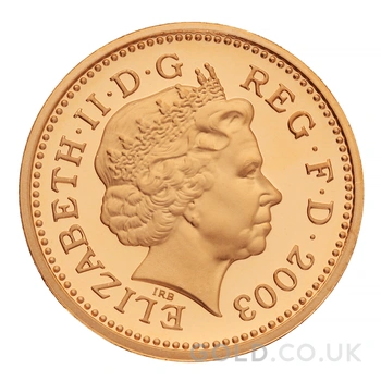 2003 Proof Gold £1 Pound Coin Forth Railway Bridge Pattern
