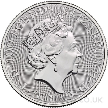 2021 1oz White Lion of Mortimer Platinum Coin Queen's Beasts