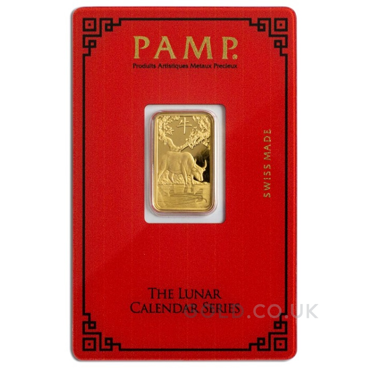 5g Gold Bar Year of the Ox PAMP
