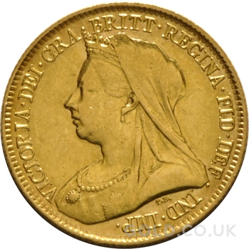 1893 Gold Half Sovereign Queen Victoria Old Head