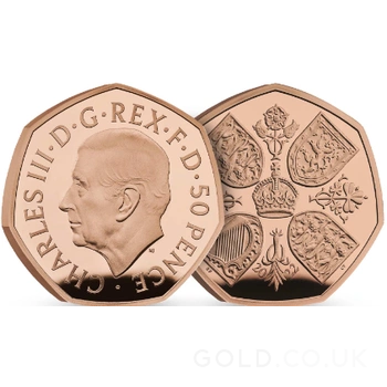 2022 Proof 50p Gold Coin Her Majesty Queen Elizabeth II Memorial Boxed