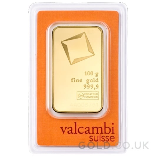 100g Gold Bar Valcambi