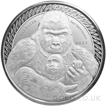 2023 Congo Silverback Gorilla 1oz Silver Coin