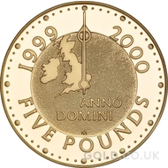 Gold Five Pound Proof Coin, Millennium (1999-2000)