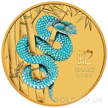 2025 1/10oz Perth Mint Year of the Snake Coloured Gold Coin
