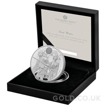 2023 1oz Luke Skywalker & Princess Leia Star Wars Proof Silver Coin Boxed