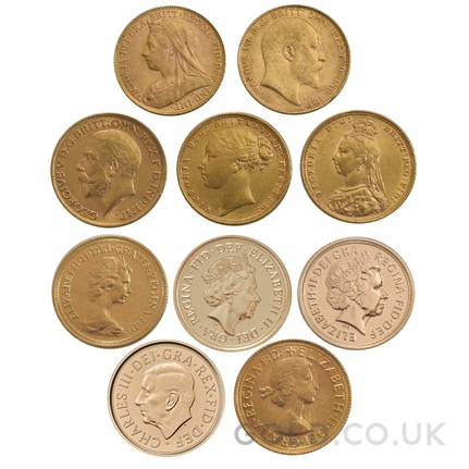 10 x Gold Sovereign Portrait Set