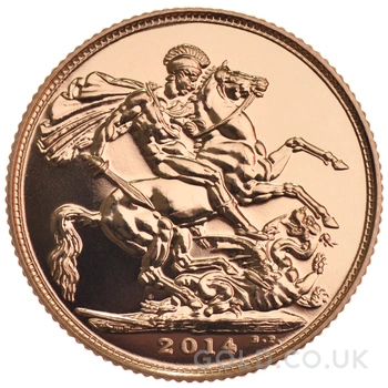 2014 Gold Sovereign Coin Elizabeth II Fourth Head