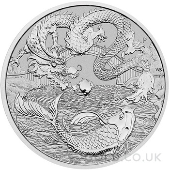 2023 Dragon and Koi Silver Coin 1oz Perth Mint Australian Myths & Legends