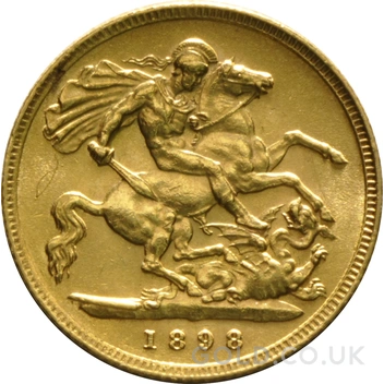 1898 Gold Half Sovereign Queen Victoria Old Head
