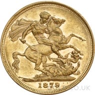 1879 Victoria Young Head Gold Sovereign (London Mint)