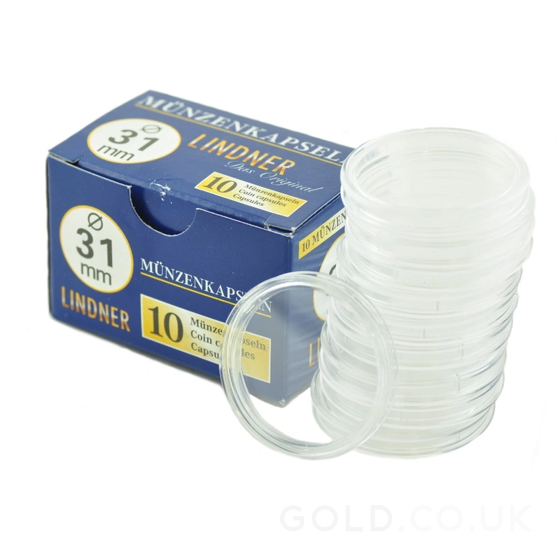 Lindner Coin Capsules 31mm 1oz Gold Maple 10 Box