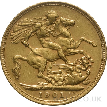 1901 Gold Sovereign Coin Queen Victoria Old Head Sydney