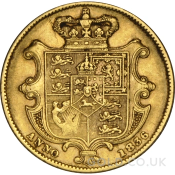 1836 Gold Sovereign Coin William IV