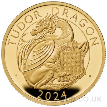 2024 Tudor Dragon - Tudor Beasts 1oz Proof Gold Coin Boxed