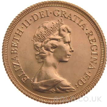 1980 Gold Sovereign Coin Elizabeth II Decimal Portrait