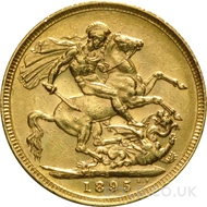 1895 Gold Sovereign Coin Victoria (S)