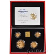 1996 Gold Proof Sovereign Four Coin Boxed Set