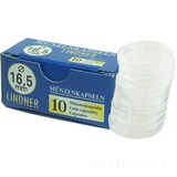 Lindner 16.5mm Capsules for Tenth Ounce Coins (Box of 10)