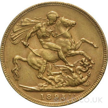1895 Gold Sovereign Coin Queen Victoria Old Head